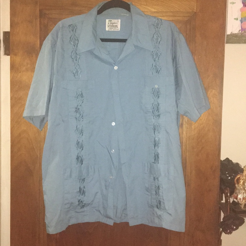 Men’s Guayabera style embroidered shirt